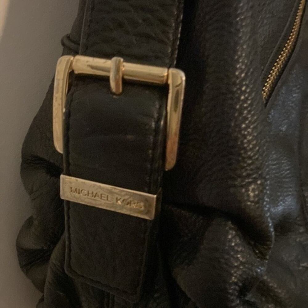 Michael Kors Black Leather Handbag with Gold Hardware - Picture 4 of 4